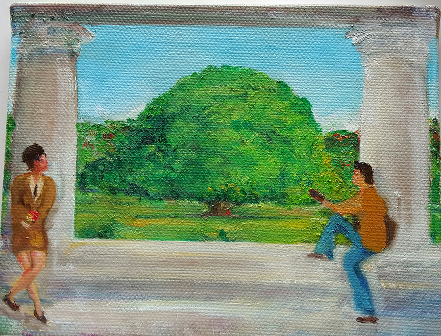 萬事倶備　只欠東峰　大成館望向大榕樹